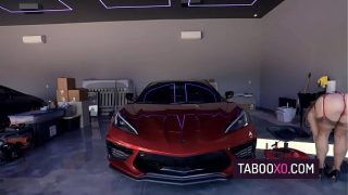Hot stepmom dressed in a red lingerie getting fucked on her stepson’s new car – Cory Chase