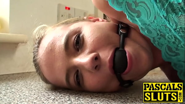Hot fuck with tied up bitch that has gag ball in her mouth